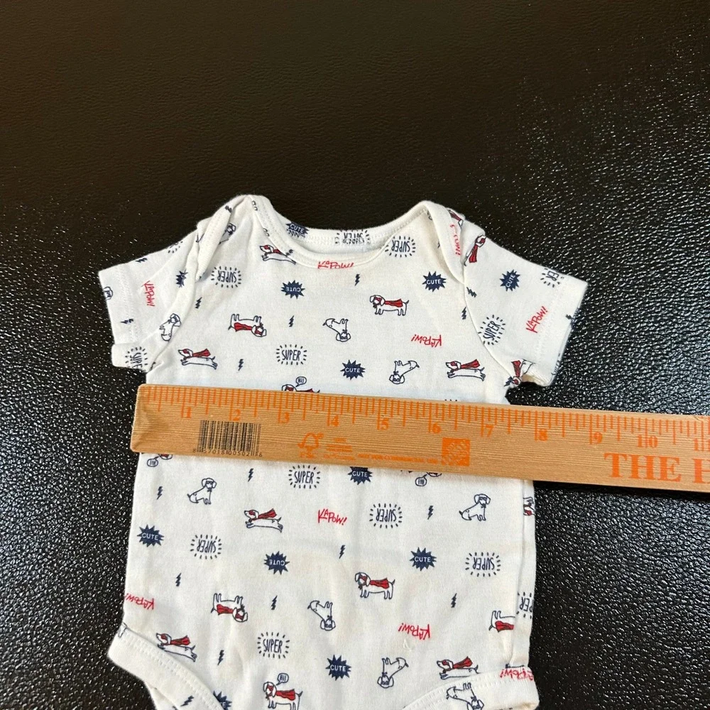 Carters‎ Super Hero Dog Bodysuit Cute Graphic Print Short Sleeve Baby Size3 M